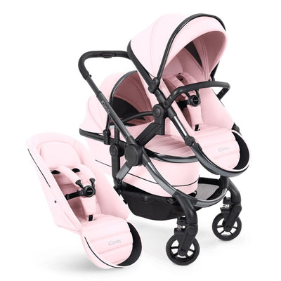 Bambinista-ICANDY-Travel-ICANDY Peach 7 Double with Latte Cocoon Car Seat & Base - Phantom (Blush)