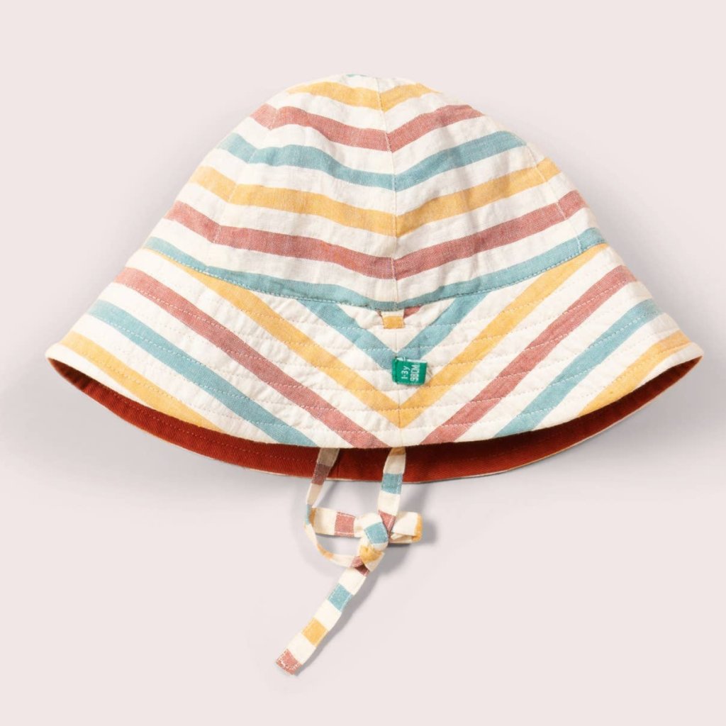 Bambinista - LITTLE GREEN RADICALS - Accessories - LITTLE GREEN RADICALS Reversible Sunhat Walnut Striped