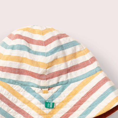 Bambinista - LITTLE GREEN RADICALS - Accessories - LITTLE GREEN RADICALS Reversible Sunhat Walnut Striped