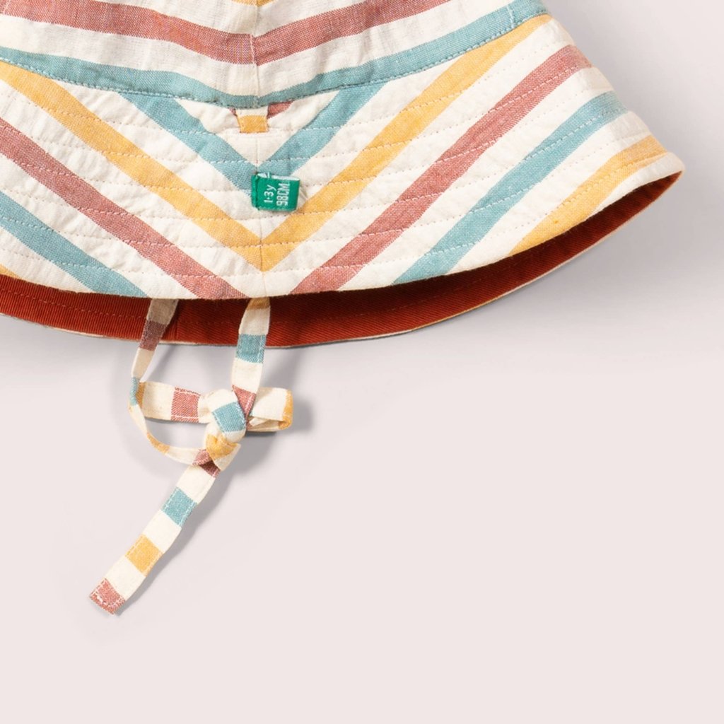 Bambinista - LITTLE GREEN RADICALS - Accessories - LITTLE GREEN RADICALS Reversible Sunhat Walnut Striped