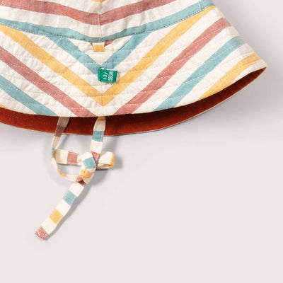 Bambinista - LITTLE GREEN RADICALS - Accessories - LITTLE GREEN RADICALS Reversible Sunhat Walnut Striped