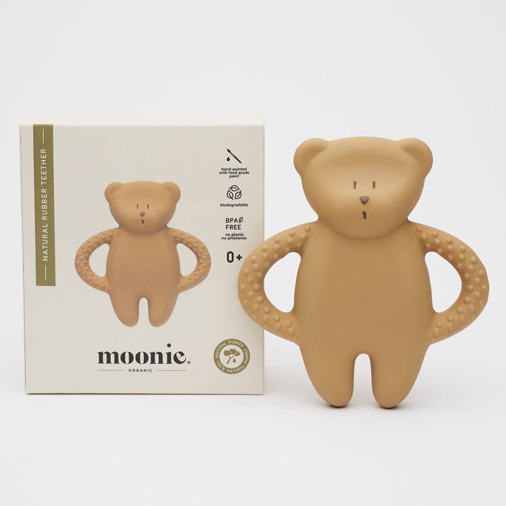 Bambinista - MOONIE - Decor - MOONIE Natural Rubber Teether - Cappuccino