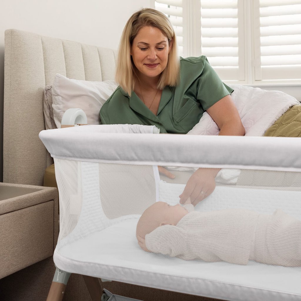Bambinista - OBABY - Furniture - OBABY Cloud Bedside Crib - Grey