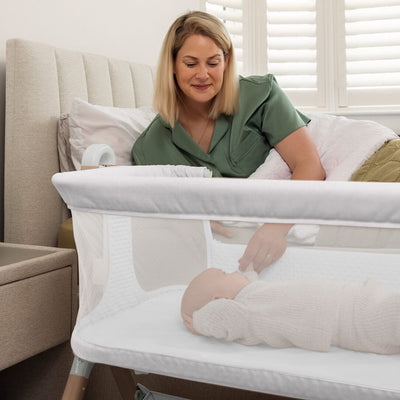 Bambinista - OBABY - Furniture - OBABY Cloud Bedside Crib - Grey