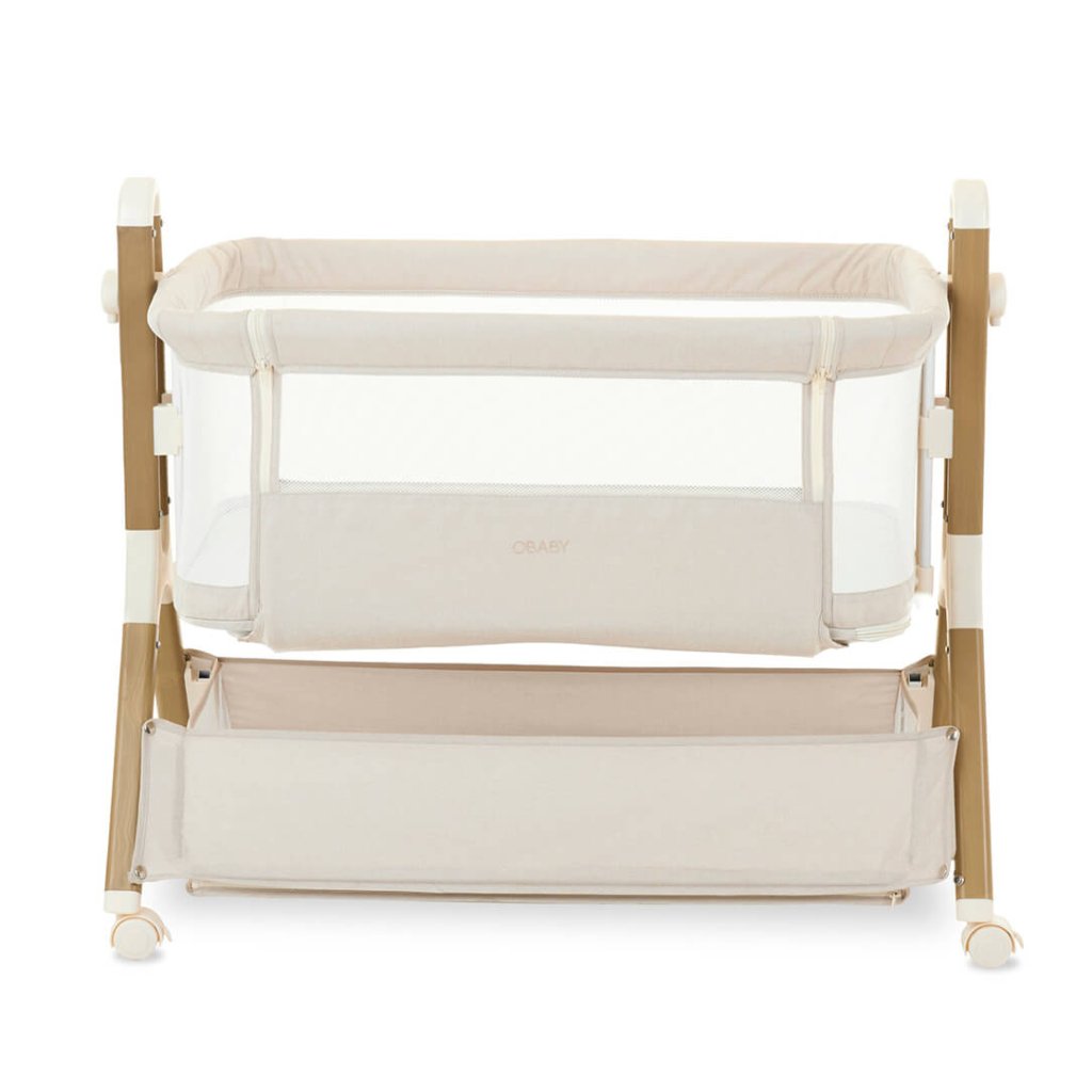 Bambinista - OBABY - Furniture - OBABY Cloud Bedside Crib - Oatmeal