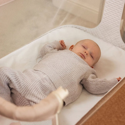 Bambinista - OBABY - Furniture - OBABY Cloud Bedside Crib - Oatmeal