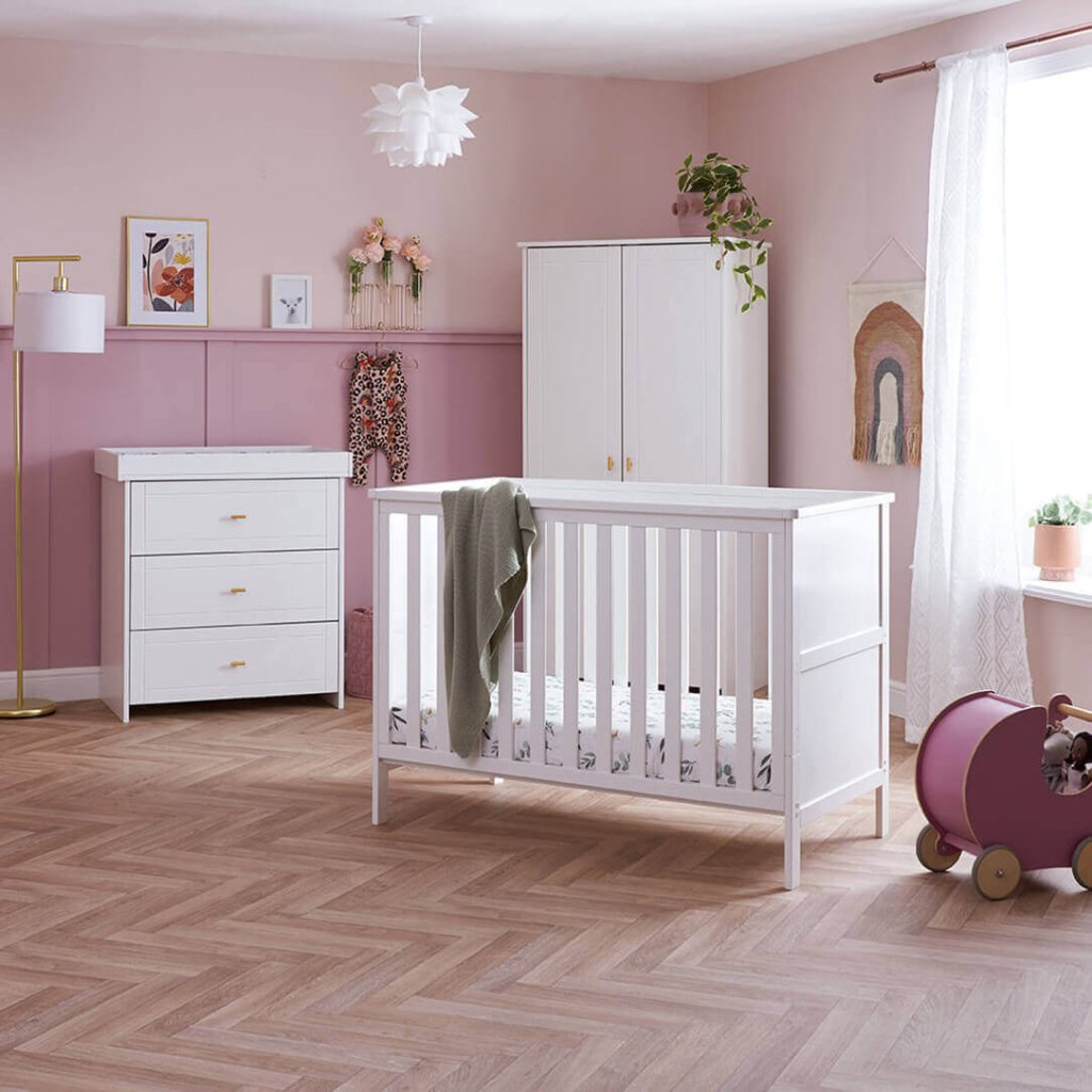 Bambinista - OBABY - Furniture - OBABY Evie Mini 3 Piece Room Set - White