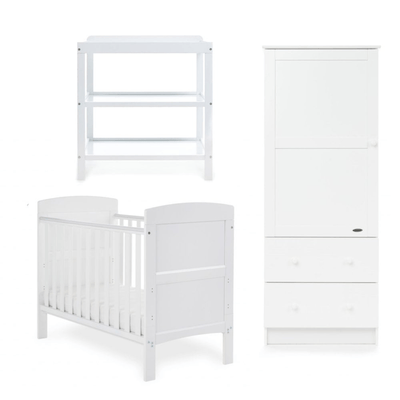 Bambinista - OBABY - Furniture - OBABY Grace 3 Piece Room Set - White