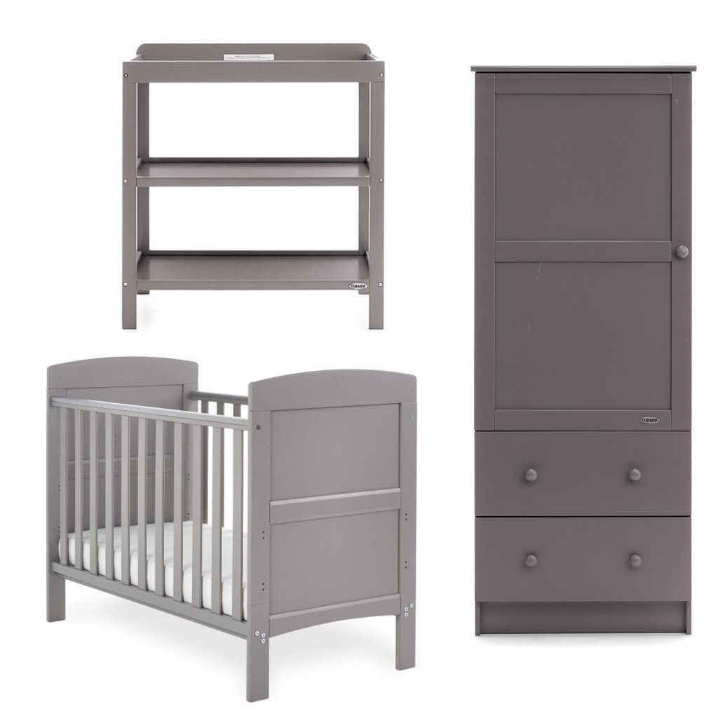 Bambinista - OBABY - Furniture - OBABY Grace Mini 3 Piece Room Set - Taupe Grey