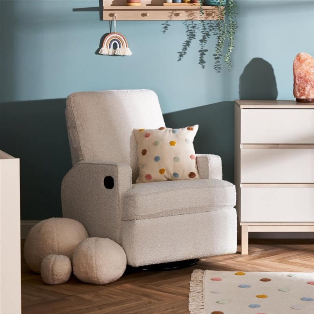 Bambinista - OBABY - Furniture - OBABY Madison Swivel Glider Recliner Chair - Bouclé Style