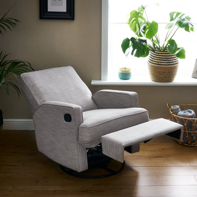 Bambinista - OBABY - Furniture - OBABY Madison Swivel Glider Recliner Chair - Pebble