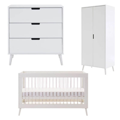 Bambinista - OBABY - Furniture - OBABY Maya 3 Piece Room Set - White With Acrylic