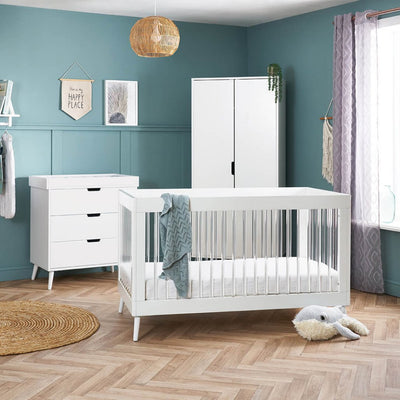 Bambinista - OBABY - Furniture - OBABY Maya 3 Piece Room Set - White With Acrylic