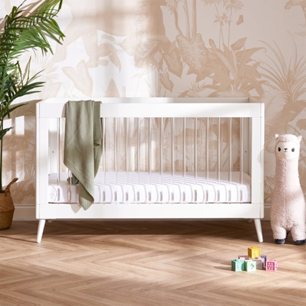 Bambinista - OBABY - Furniture - OBABY Maya Cot Bed - White with Acrylic