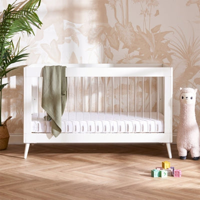 Bambinista - OBABY - Furniture - OBABY Maya Cot Bed - White with Acrylic