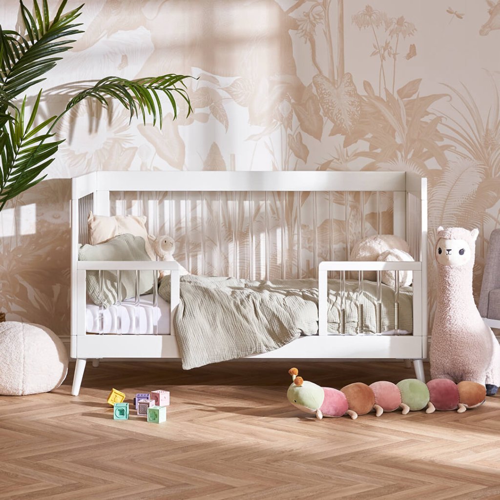 Bambinista - OBABY - Furniture - OBABY Maya Cot Bed - White with Acrylic