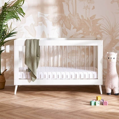 Bambinista - OBABY - Furniture - OBABY Maya Cot Bed - White with Acrylic