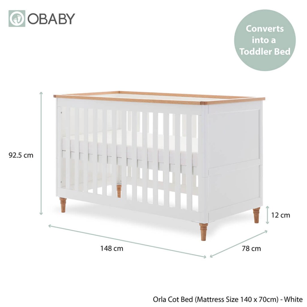 Bambinista - OBABY - Furniture - OBABY Orla 2 Piece Room Set - White with Natural