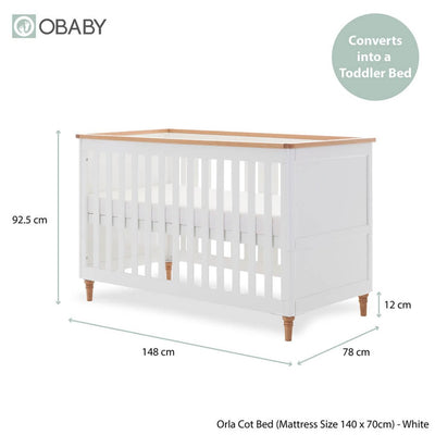 Bambinista - OBABY - Furniture - OBABY Orla 2 Piece Room Set - White with Natural