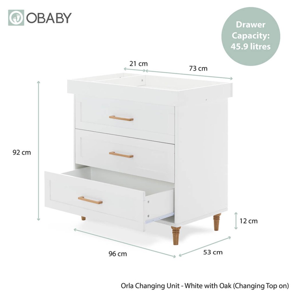 Bambinista - OBABY - Furniture - OBABY Orla 2 Piece Room Set - White with Natural