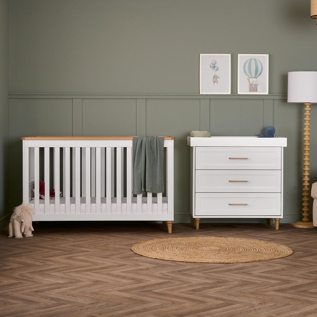 Bambinista - OBABY - Furniture - OBABY Orla 2 Piece Room Set - White with Natural