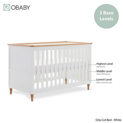 Bambinista - OBABY - Furniture - OBABY Orla 2 Piece Room Set - White with Natural