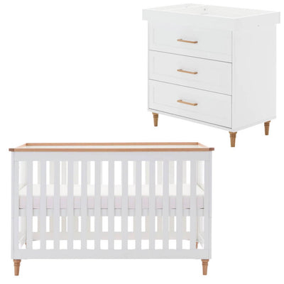 Bambinista - OBABY - Furniture - OBABY Orla 2 Piece Room Set - White with Natural