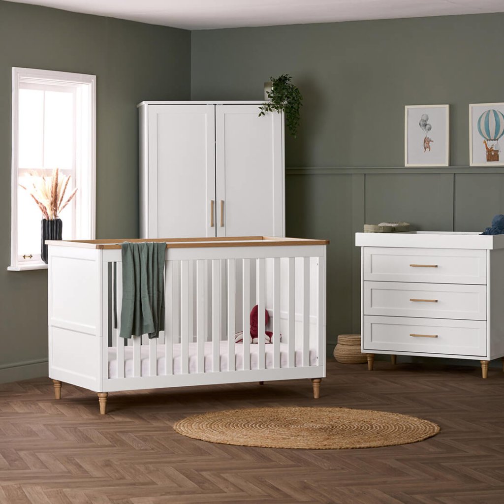 Bambinista - OBABY - Furniture - OBABY Orla 3 Piece Room Set - White with Natural