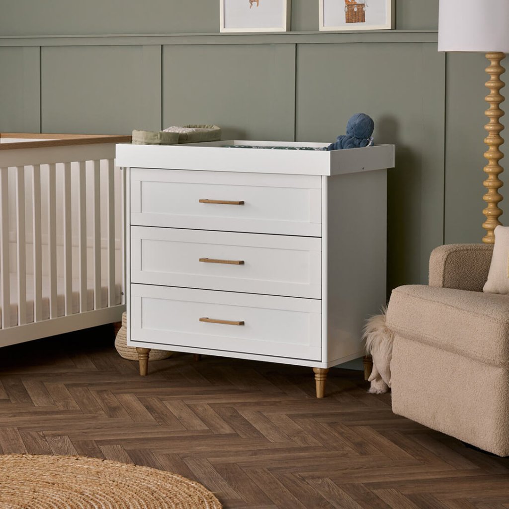 Bambinista - OBABY - Furniture - OBABY Orla 3 Piece Room Set - White with Natural