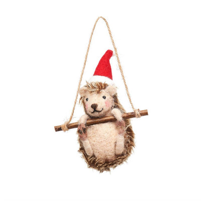 Bambinista - SASS AND BELLE - Decor - SASS AND BELLE Hedgehog on Swing Felt Decoration