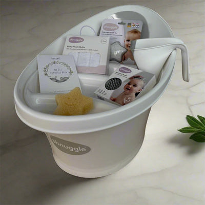 Bambinista - SHNUGGLE - Baby Care - SHNUGGLE 9 Piece Newborn Baby Bath Time Bundle Complete Set - White