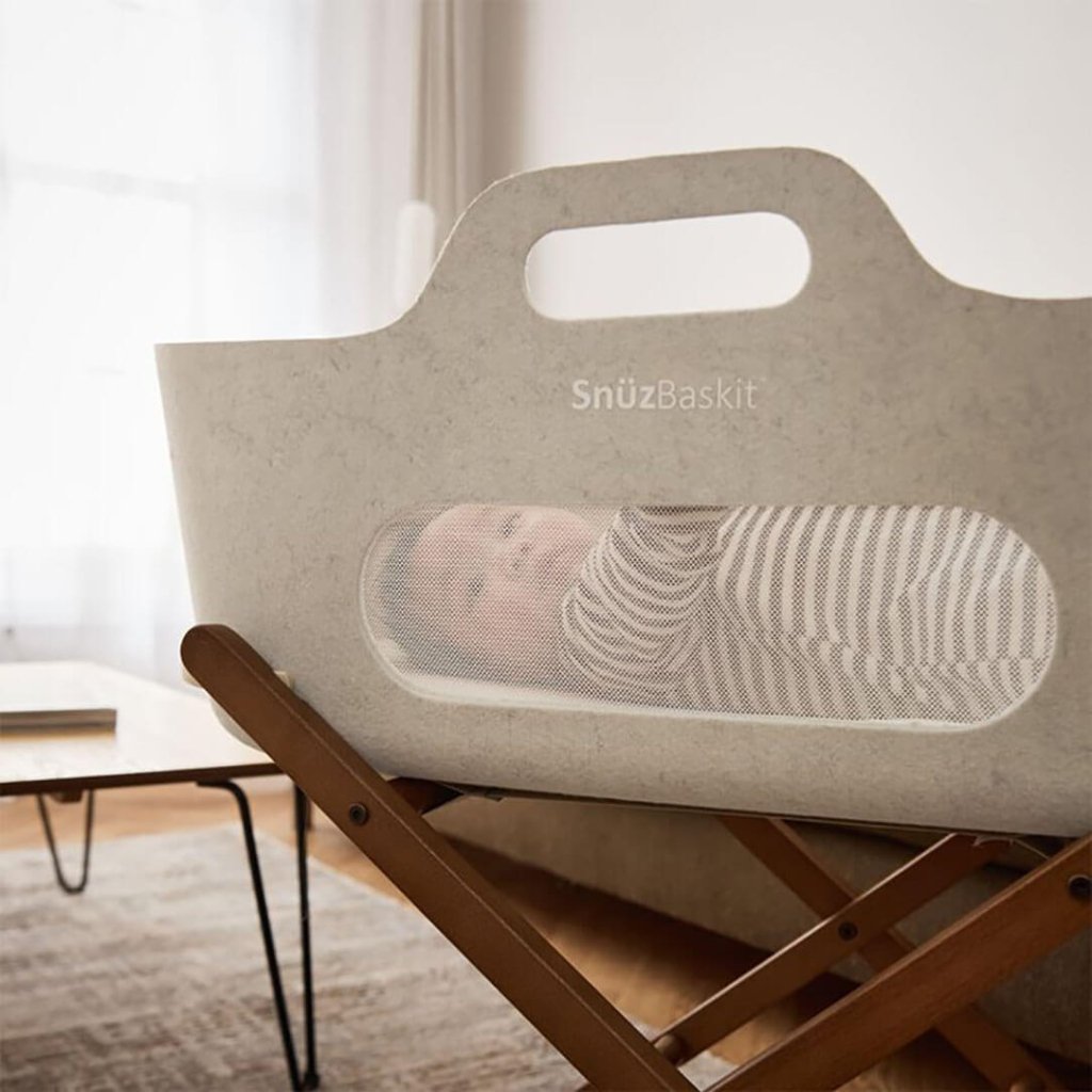 Bambinista - SNUZ - Bedding - SNUZBaskit Moses Basket & Stand - Barley & Walnut Beech