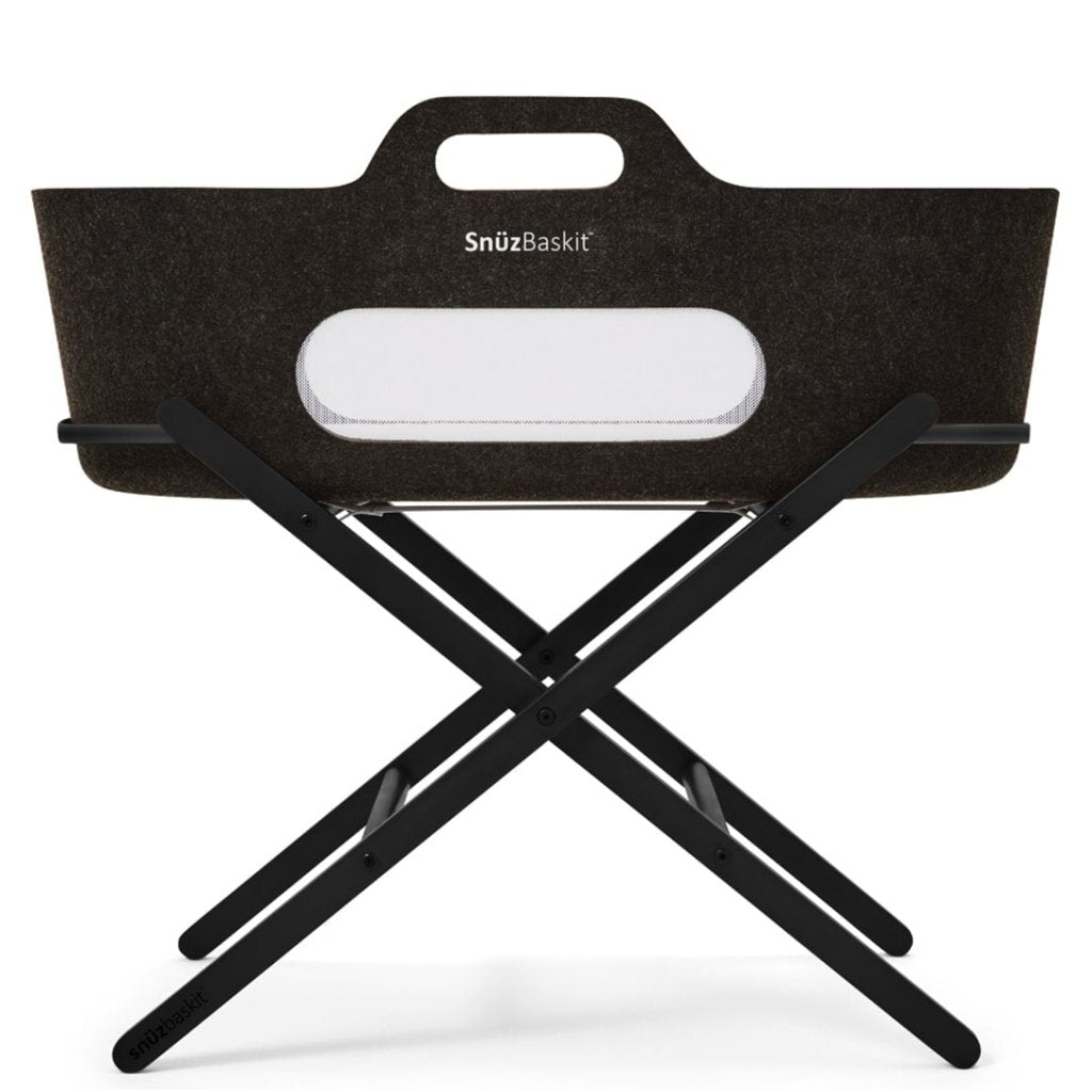 Bambinista - SNUZ - Bedding - SNUZBaskit Moses Basket & Stand - Graphite & Graphite Pine