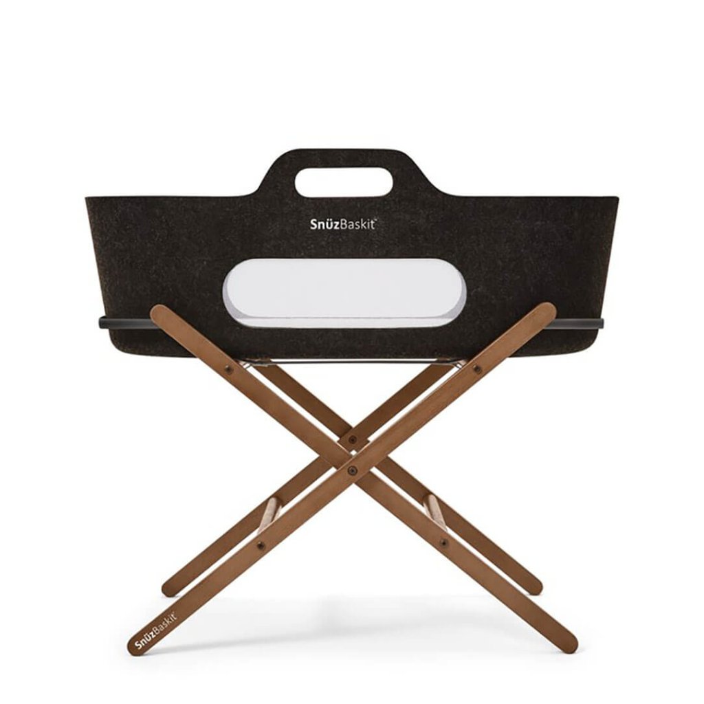 Bambinista - SNUZ - Bedding - SNUZBaskit Moses Basket & Stand - Graphite & Walnut Beech