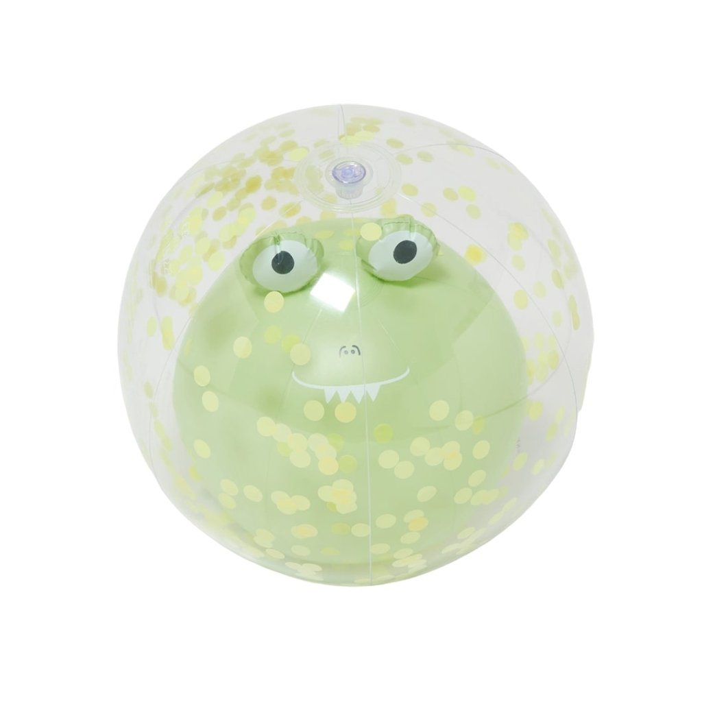 Bambinista-SUNNYLIFE--SUNNYLIFE 3D Inflatable Beach Ball Cookie the Croc Light Khaki