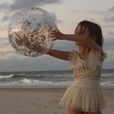 Bambinista - SUNNYLIFE - SUNNYLIFE 3D Inflatable Beach Ball Cotton Candy Glitter