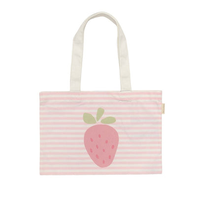 Bambinista - SUNNYLIFE - SUNNYLIFE Kids Canvas Beach Bag Strawberry Sunshine Pink Stripe