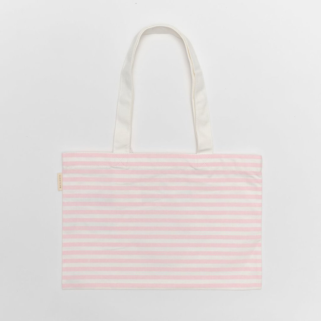 Bambinista - SUNNYLIFE - SUNNYLIFE Kids Canvas Beach Bag Strawberry Sunshine Pink Stripe