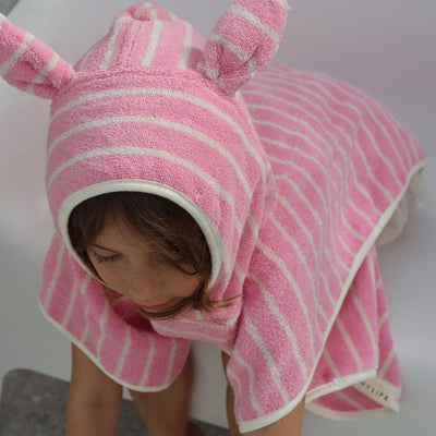 Bambinista - SUNNYLIFE - SUNNYLIFE Kids Character Hooded Towel Cotton Candy Pink Stripe