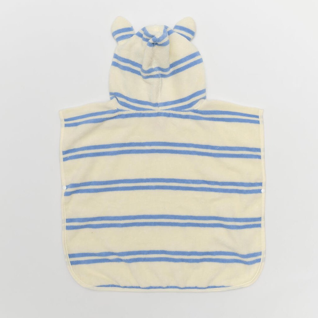 Bambinista - SUNNYLIFE - SUNNYLIFE Kids Character Hooded Towel Sid the Seagull Blue Stripe