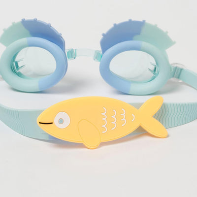 Bambinista - SUNNYLIFE - SUNNYLIFE Kids Swim Goggles Finn the Fish Aqua Blue