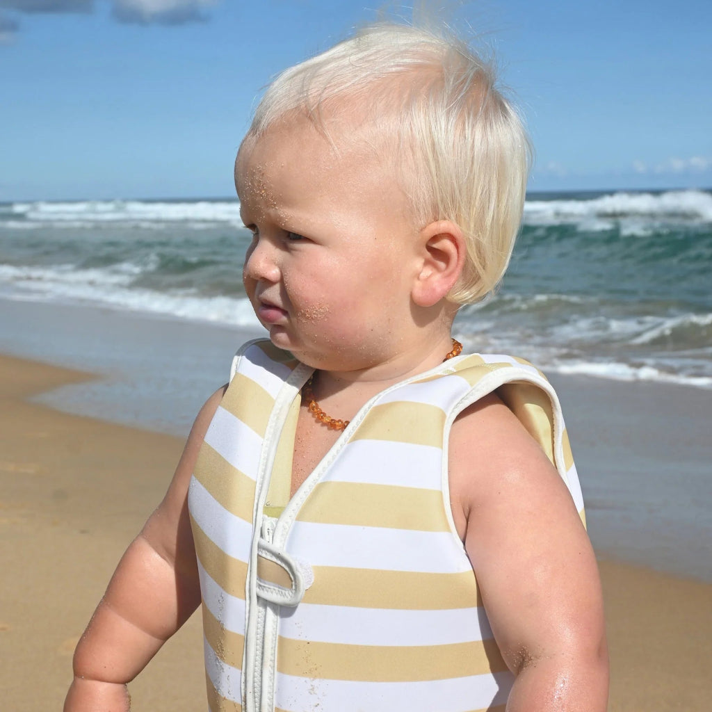 Bambinista - SUNNYLIFE - SUNNYLIFE Kids Swim Vest Sid the Seagull Mustard Stripe