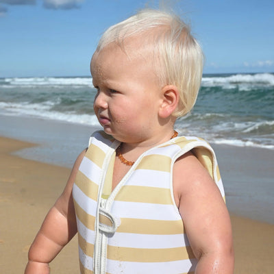 Bambinista - SUNNYLIFE - SUNNYLIFE Kids Swim Vest Sid the Seagull Mustard Stripe