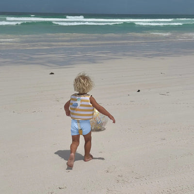 Bambinista - SUNNYLIFE - SUNNYLIFE Kids Swim Vest Sid the Seagull Mustard Stripe