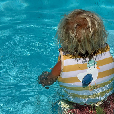 Bambinista - SUNNYLIFE - SUNNYLIFE Kids Swim Vest Sid the Seagull Mustard Stripe