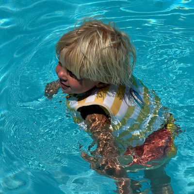 Bambinista - SUNNYLIFE - SUNNYLIFE Kids Swim Vest Sid the Seagull Mustard Stripe