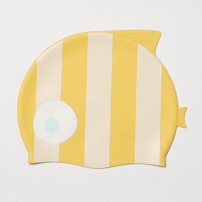 Bambinista - SUNNYLIFE - SUNNYLIFE Kids Swimming Cap Finn the Fish Mustard Stripe