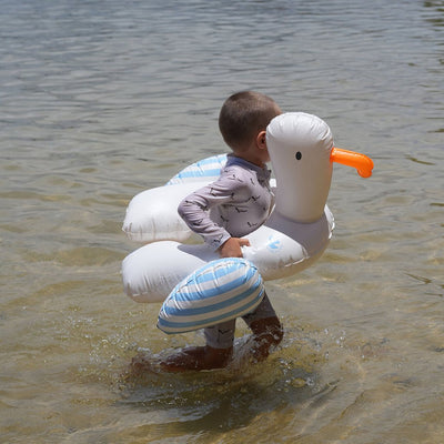 Bambinista - SUNNYLIFE - SUNNYLIFE Kids Tube Pool Ring Sid the Seagull Blue Stripe