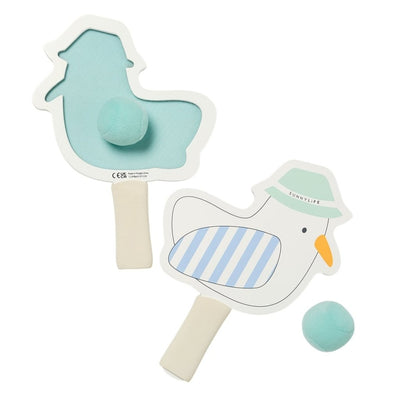 Bambinista - SUNNYLIFE - SUNNYLIFE Kids Velcro Beach Bats Sid the Seagull Blue Stripe