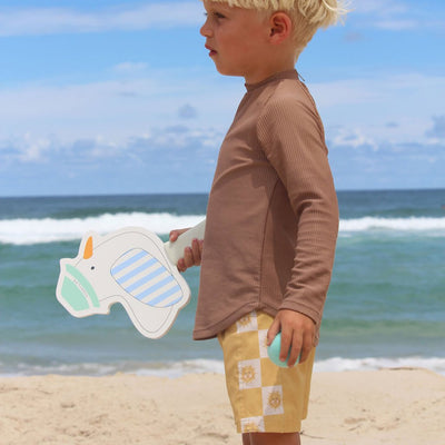 Bambinista - SUNNYLIFE - SUNNYLIFE Kids Velcro Beach Bats Sid the Seagull Blue Stripe